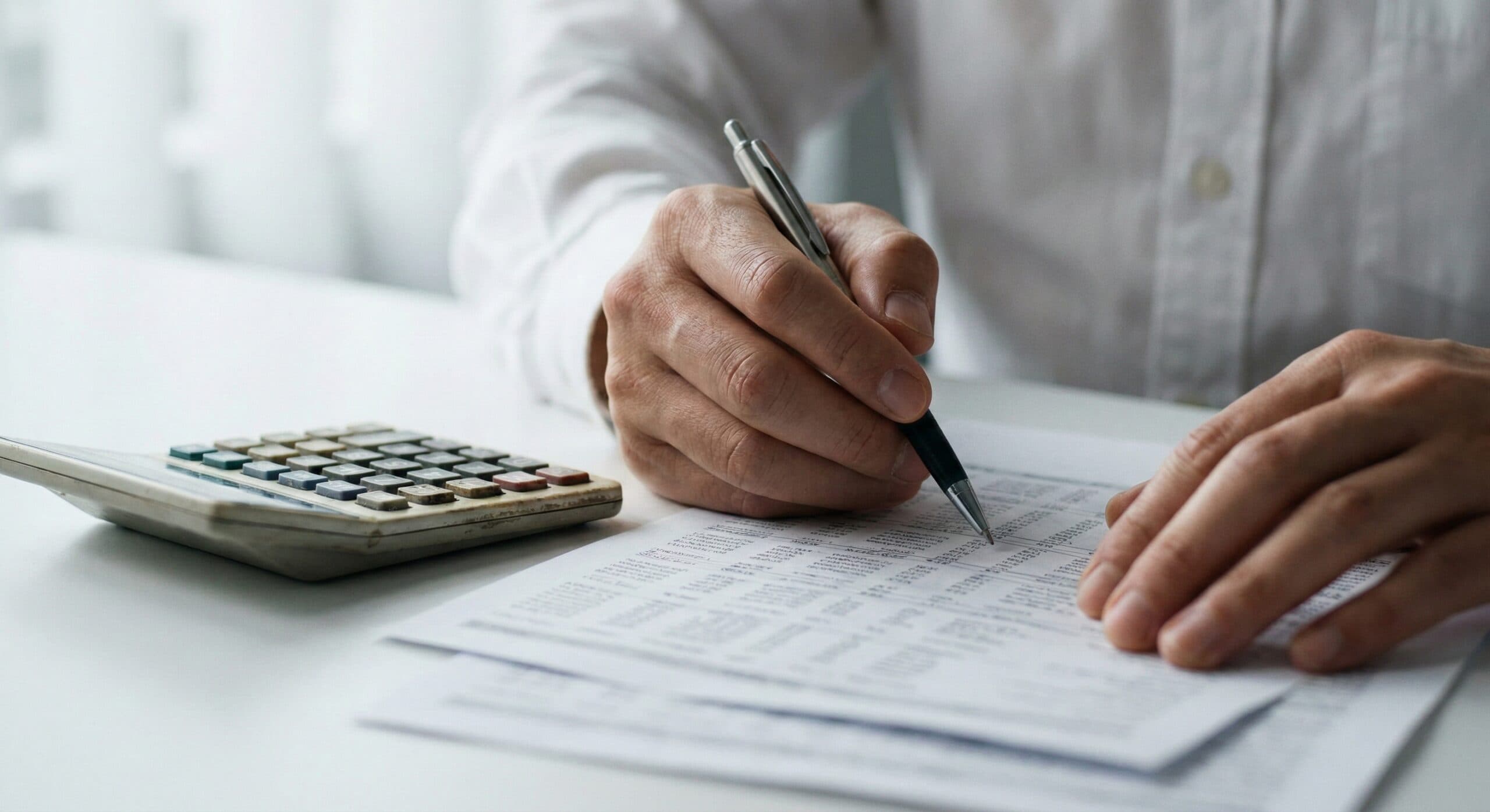 사업소득세 절세 가이드 관련 서류를 검토하며 전략을 수립하는 세무 전문가의 모습