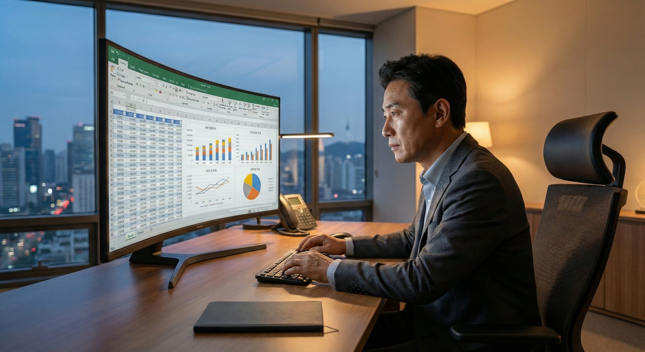 부가세 환급일 데이터 분석을 수행하는 전문가의 모습
