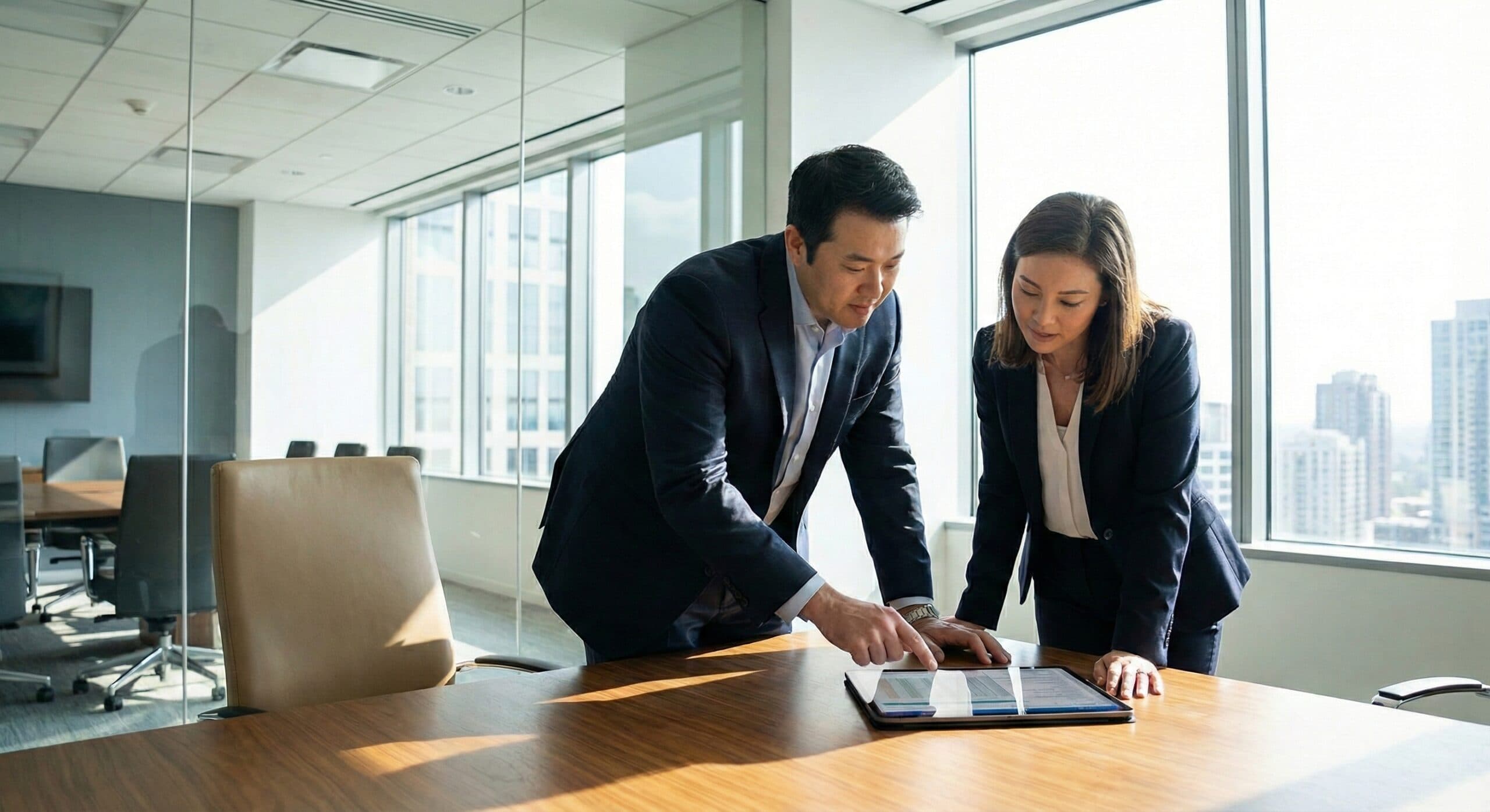 셀프택스 세금 계산 관련 비즈니스 미팅을 진행하는 전문가의 모습