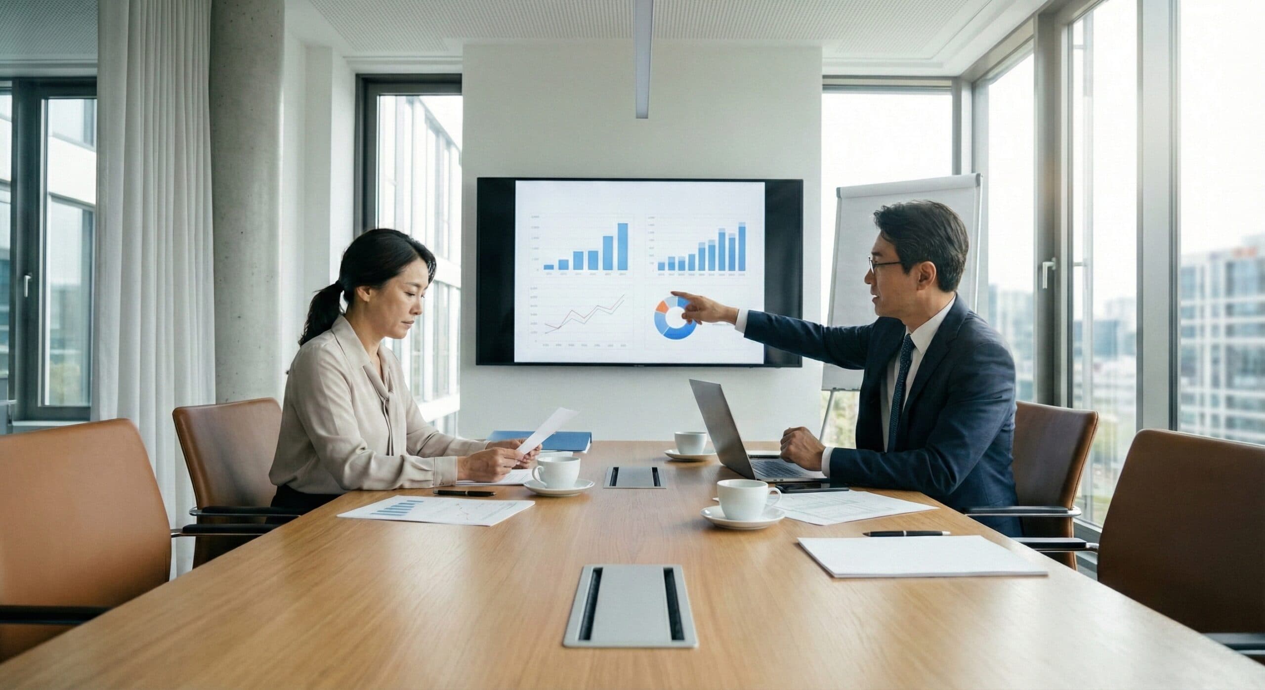 경정청구 관련 전문가들이 전략 회의를 하는 모습