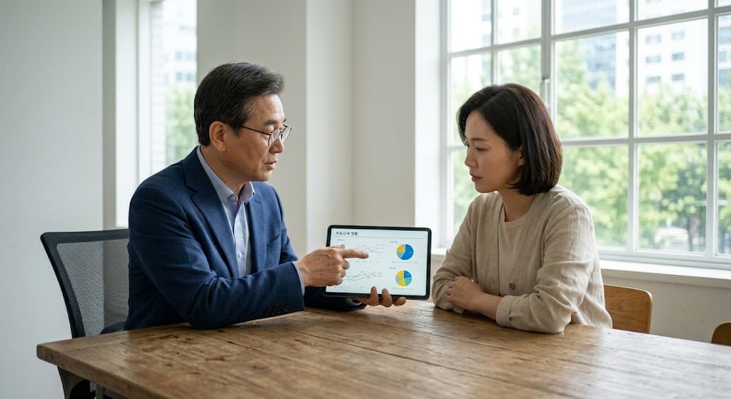 종부세 대상과 납부 기준에 대해 전문가와 상담하는 모습