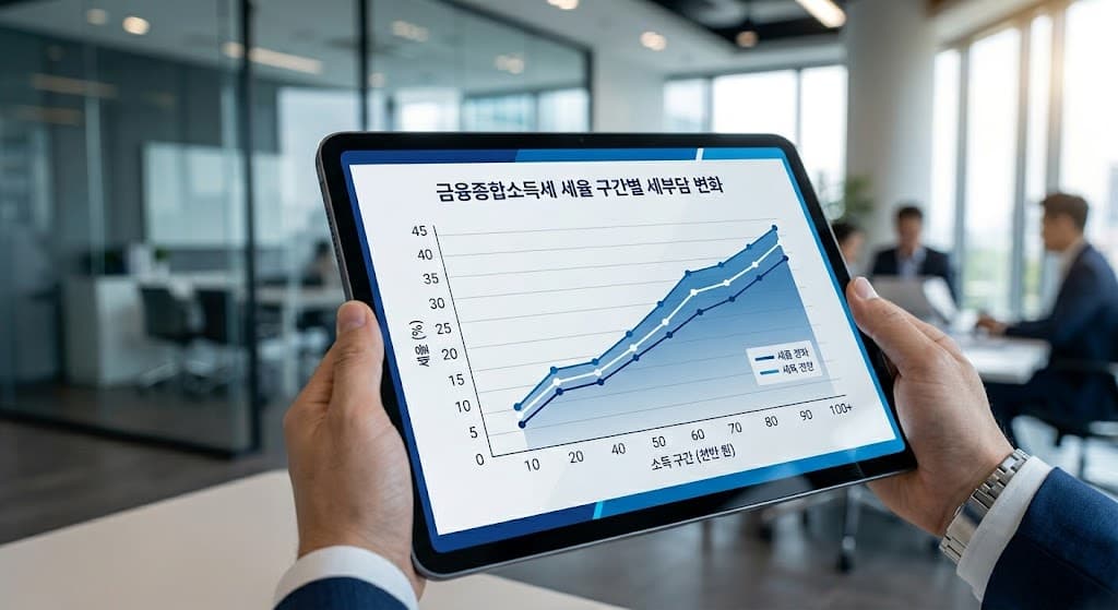 금융종합소득세 세율 구간별 세부담 변화 그래프