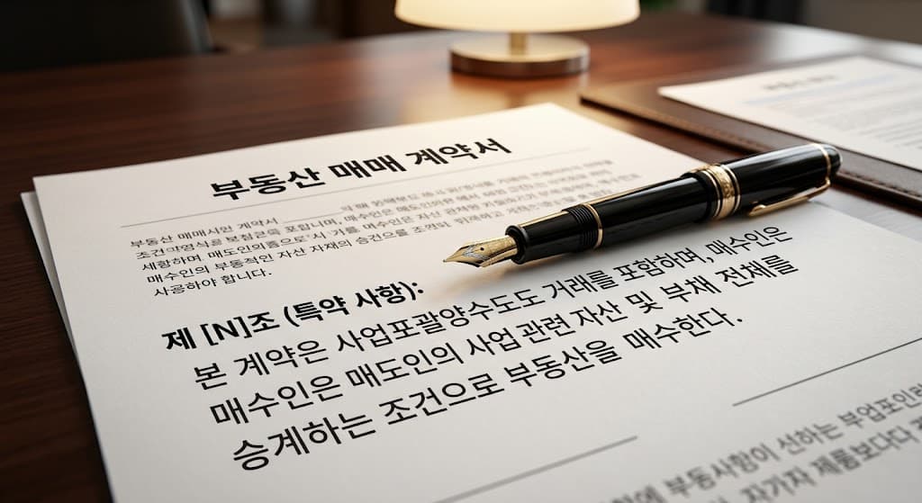 사업포괄양수도 특약이 포함된 부동산 매매 계약서