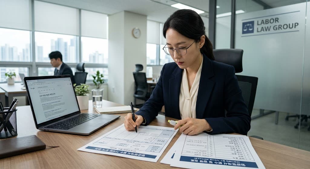 임금명세서 필수 기재사항 완벽 정리를 위해 법령을 검토하는 전문가