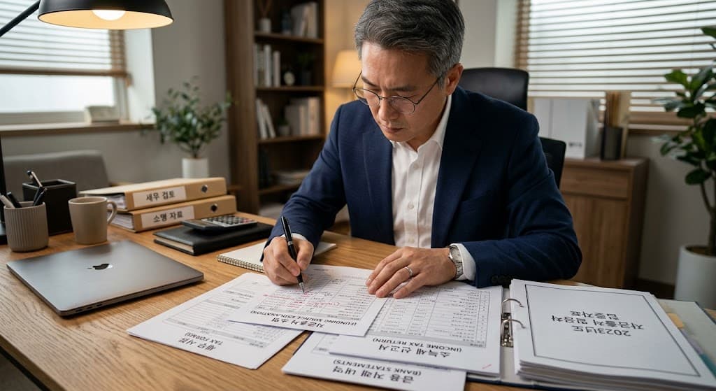 자금출처소명 대비 세무 서류와 금융 거래 내역을 정밀 검토하는 전문가