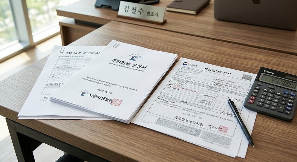 세금 개인회생 신청을 위한 법원 제출 서류와 세금 체납 고지서