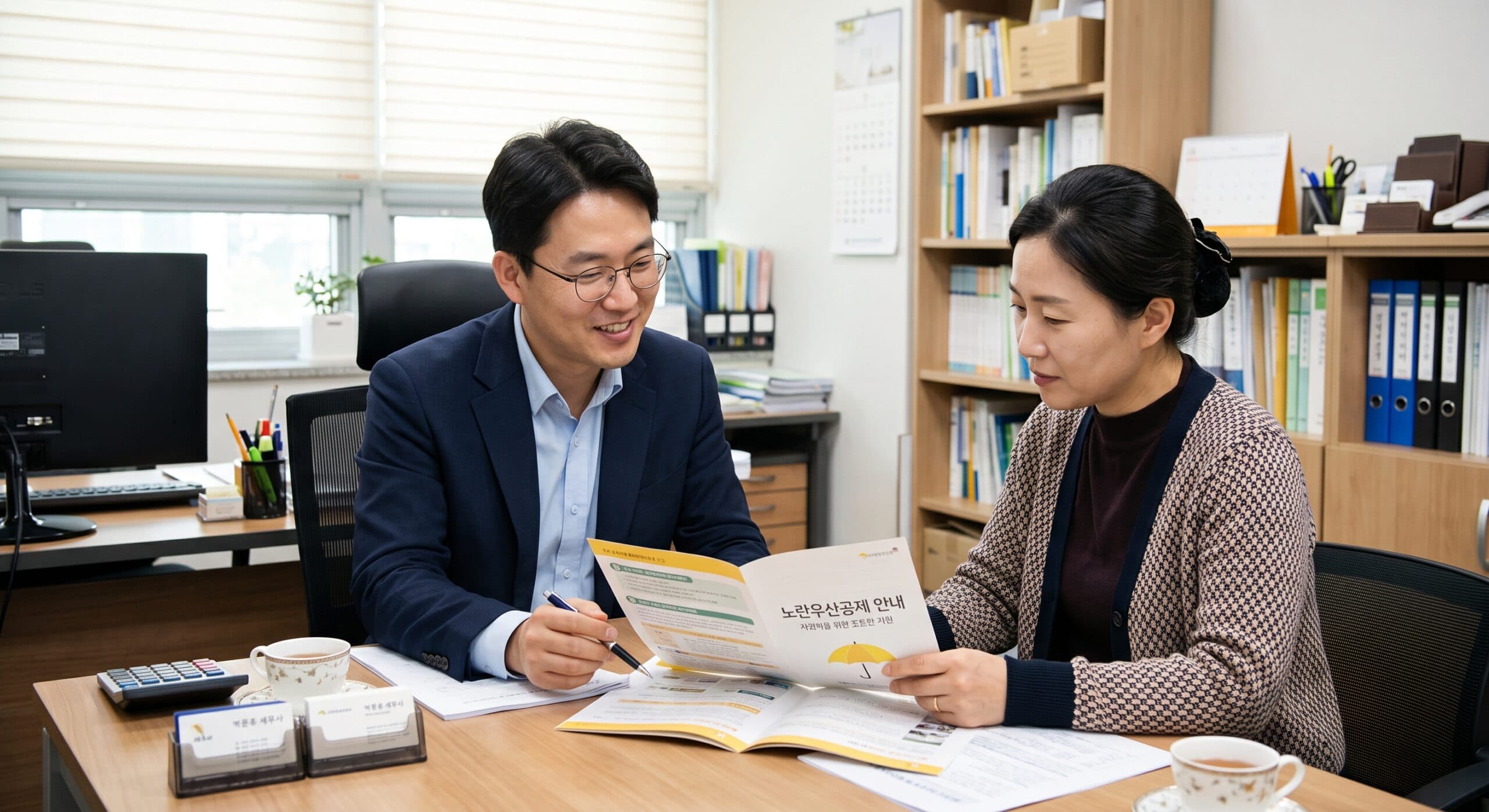 노란우산공제 전문가 상담을 진행하는 모습